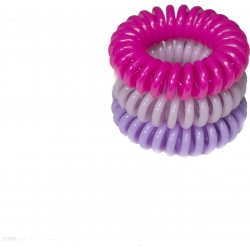 RONNEY S5 MAT funny ring bubble - Profesjonalne gumki do włosów 3 sztuki 3,5 cm - neon różowy, pastelowy fiolet, lawendowy
